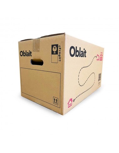 Oblait Box Pack 10 Cajas de Cartón 50 x 30 x 30 cm con Asas para Mudanza y Almacenaje. Fabricadas en España con cartón doble ref
